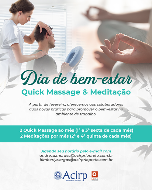 Comunicado Quick Massage e Meditação 2025